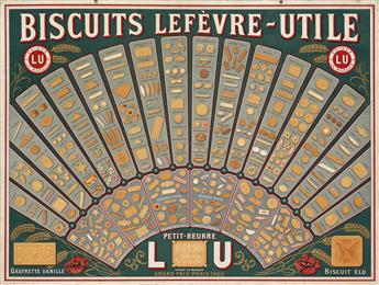 DESIGNER UNKNOWN. BISCUITS LEFÈVRE - UTILE. Window card & flyer. Circa 1901. 23½x31 inches, 59¾x78¾ cm. Joubain & Beuchet, Nantes.